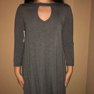 Long Sleeve Charcoal Dress
